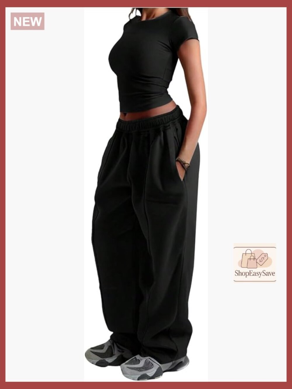 Wide Leg Joggers Sweatpants Baggy Y2K Elastic Waist Straight Leg Flared Loose